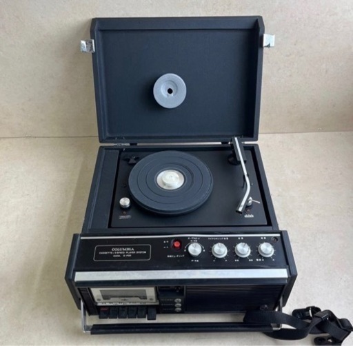d217610 COLUMBIA G-P20 コロムビア カセット レコードプレイヤー ターンテーブル カセットプレーヤー 動作確認済み 現状品 中古品