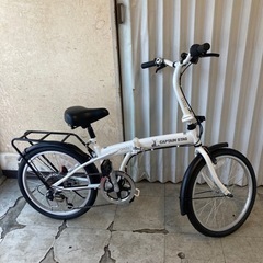 【送料込】中古CAPTAIN STAG 折りたたみ自転車 CAPTAIN STAG キャプテンスタッグ 折りたたみ 自転車 6段変速 赤