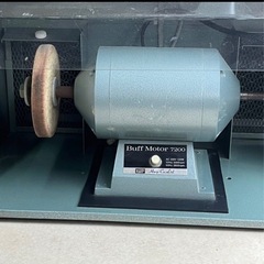 d302608 HARP バフモーター Buff Motor 7200 + 集塵ボックス 研磨 金属加工 動作確認済み アンティーク 照明 昭和レトロ 現状品 中古品の画像