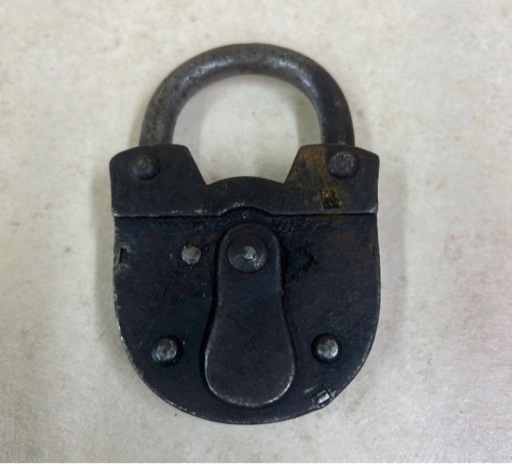 k1007503 希少品 和錠 くま形 日本四大錠前 鍵付逸品 江戸時代 明治時代 蔵戸 からくり アンティーク 時代物 レトロ 現状