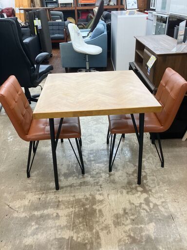 ダイニング3点セット テーブル チェア No.887○ ※現金、クレジット  