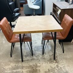 ダイニング3点セット テーブル チェア No.887● ※現金、クレジット、スマホ決済対応※