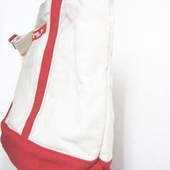 【美品】Milkfed ミルクフェド かわいい 大型 2WAY キャンバストートバッグ/ショルダーバッグ 白赤の画像