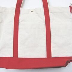 【美品】Milkfed ミルクフェド かわいい 大型 2WAY キャンバストートバッグ/ショルダーバッグ 白赤の画像