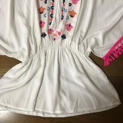美品☆ブラウス・チュニック・ワンピ・オーガニックコットン入・☆M ROMANの画像