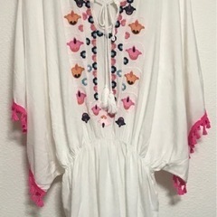美品☆ブラウス・チュニック・ワンピ・オーガニックコットン入・☆M...