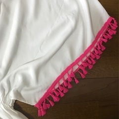 美品☆ブラウス・チュニック・ワンピ・オーガニックコットン入・☆M ROMANの画像