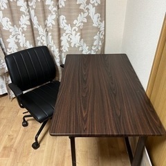 【美品】デスク＆チェア(机 テーブル いす 椅子 折りたたみOK)   の画像