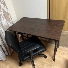 【美品】デスク＆チェア(机 テーブル いす 椅子 折りたたみOK)   の画像