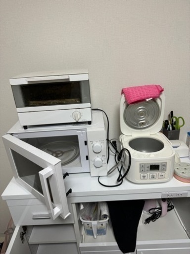 電子レンジ、トースター、炊飯器セット