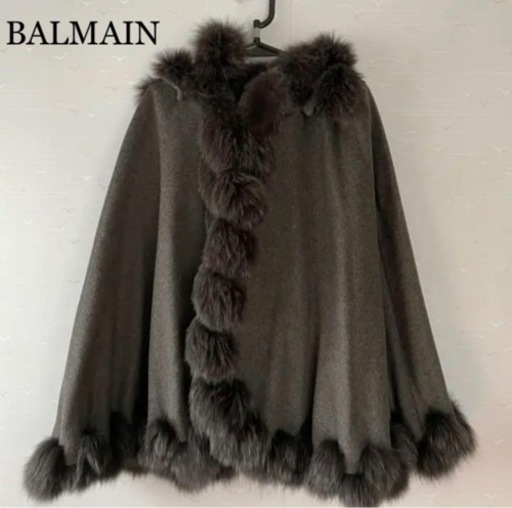 【美品/引越売切/交渉◎】BALMAIN バルマン ウールカシミア ポンチョ