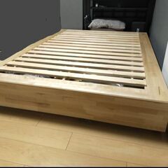 IKEA マンダール　ダブルサイズ　ベッドフレーム　140×200 MANDAL マンダール ベッドフレーム 収納付き, バーチ, ホワイト