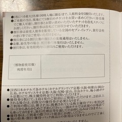 京都鉄道博物館　株主優待券の画像