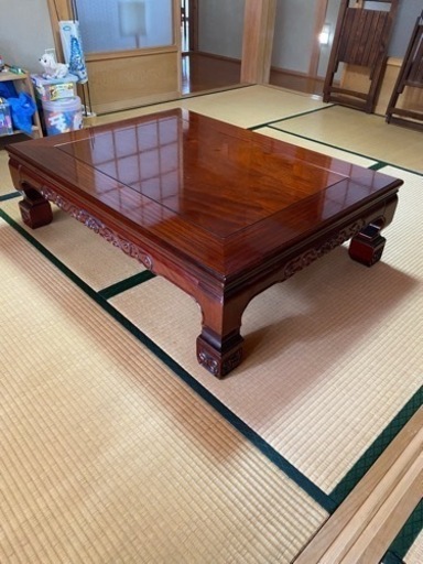 花梨座卓　木製ローテーブル　無垢材　唐木家具 机