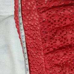 鮮やかピンク　レース編みスカート　Мの画像