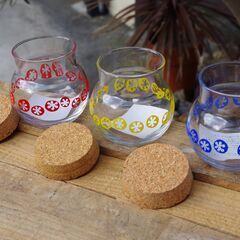 【新品/未使用/デッドストック】昭和レトロ/ガラスキャニスター(コルク蓋) 3個セットの画像