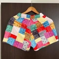 ショートパンツ　ペイズリー柄　バンダナ柄　の画像