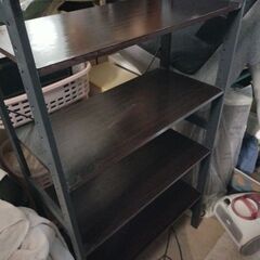 4段　ラック　収納　ブラウン