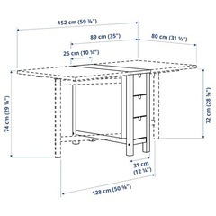 IKEA イケア ダイニングテーブル NORDEN＆椅子二脚 ノールデン家具 オフィス用家具 机＆椅子二脚