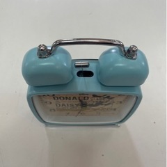 ディズニー　Disney  ドナルド＆デイジー　スクエアツインベルクロック　時計　目覚まし　青　水色　ブルー　中古　③の画像