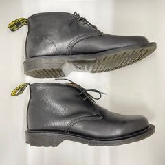 【中古品】Dr.Martens ドクターマーチン レザー ブラック系 ローカットブーツ UK7 SAWYER かかとスレあり THAILAND製 タイランド製 中古品の画像
