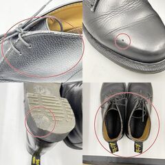 【中古品】Dr.Martens ドクターマーチン レザー ブラック系 ローカットブーツ UK7 SAWYER かかとスレあり THAILAND製 タイランド製 中古品の画像