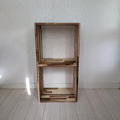 アカシア材シンプルスタッキングシェルフ※単品