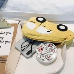 子供 ショルダーバッグ 車 青色の画像