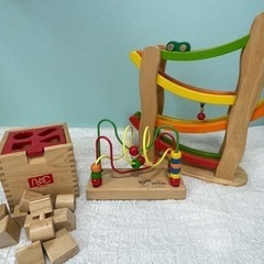 オモチャ　お得なセット!!0-2歳頃　知育　しまじろう　チャレンジ　木のおもちゃの画像