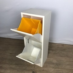23 ゴミ箱　ダストボックス　白　2段　（391147）