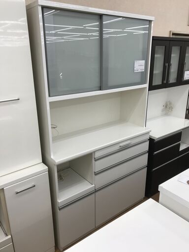 ★ジモティ割あり★ 松田家具 レンジボード ホワイト H207×W117×D49 クリーニング済み KJ4516