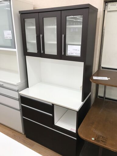 ★ジモティ割あり★ ニトリ レンジボード ダークブラウン H190×W90×D51 クリーニング済み KJ4517