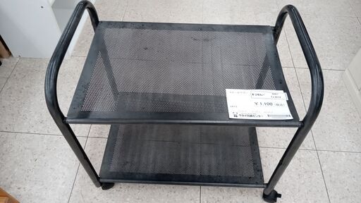 ★ジモティ割あり★  スチールワゴン 黒 H55.5×D39×W60 クリーニング済み TJ4574