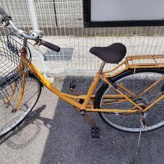 決定しました★ 自転車 カゴ付き 荷台あり ママチャリ オレンジ...