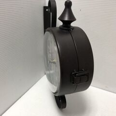 ▼【壁時計 ヴィンテージ　両面　動作確認済　駅の壁掛風　クラシックスタイル】花柄 インテリア雑貨 壁 看板風  アンティーク風（NF240124）515-216Wの画像