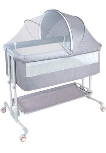 197t ベビーベッド ミニ 添い寝 高さ調整 おりたたみ ベビーべット 蚊帳 収納 y030501t