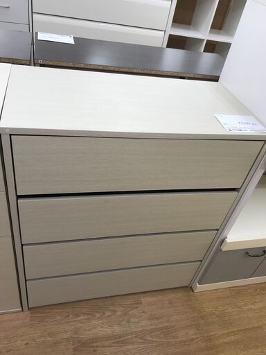 ★ジモティ割あり★  チェスト アイボリー H90×W79×D40 クリーニング済み KJ4520