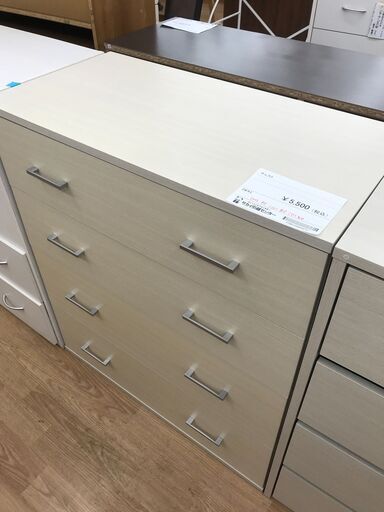 ★ジモティ割あり★  チェスト アイボリー H90×W80×D40 クリーニング済み KJ4521