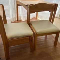 キッズデスク　テーブルセット　机　椅子 2脚の画像