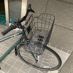美品】カゴ付きクロスバイク自転車 27インチ シマノ6段変速