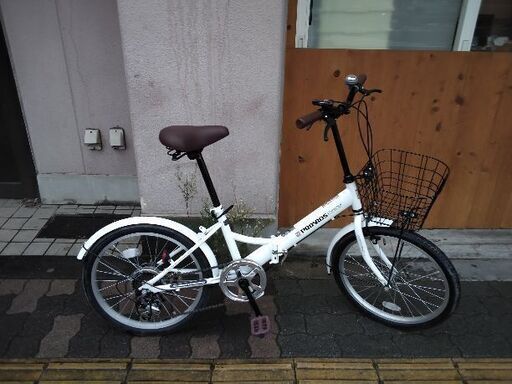 美品☆PROVROS[プロブロス]20吋 折り畳み自転車 外装6段/ホワイト