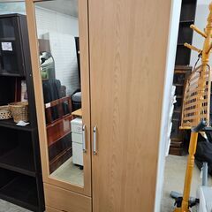 リサイクルショップどりーむ荒田店 No10302　お買い得品‼　収納多数♪　ワードローブ　クローゼット　全身鏡付き♪の画像