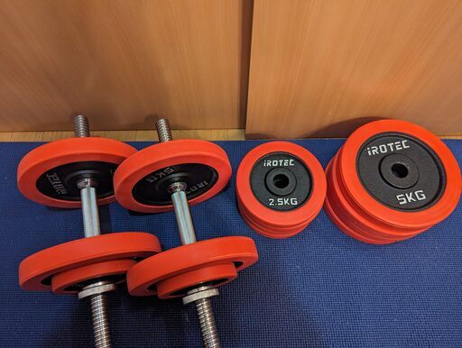 IROTEC（アイロテック） ラバー ダンベル 60KG セット （片手30kg×2個）