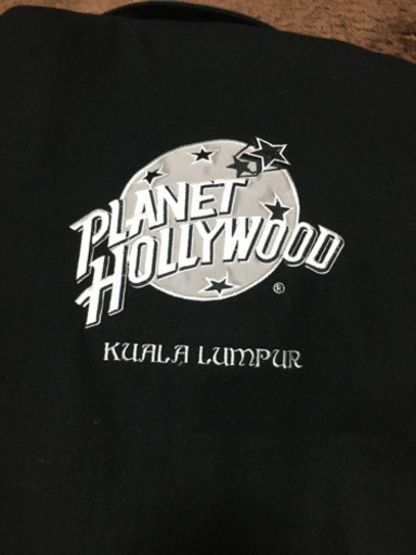 USA製 90s ビンテージ PLANET HOLLYWOOD レザー 切り替え ウール ジャケット ブルゾン スタジャン