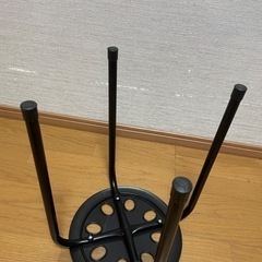 ニトリ 丸 椅子 黒 ブラック パイプ チェアの画像