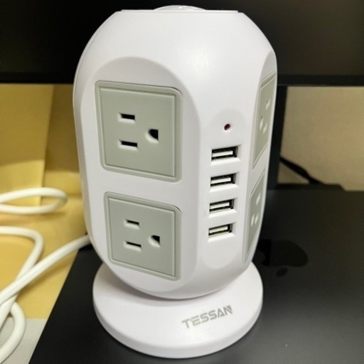 USB付き電源タップ　タワー型