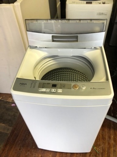 福岡市内配送設置無料　2020年式　AQUA アクア AQW-S45H（W） [簡易乾燥機能付き洗濯機 4.5kg ホワイト]