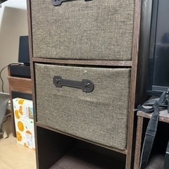 三段ボックス(収納カゴ2つ付き)