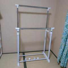 ハンガーラック②（上下伸縮・二段・キャスター付き）の画像
