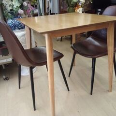 本格ラバーウッド テーブル ダイニングテーブル 無垢 チェア 椅子 テーブル の画像
